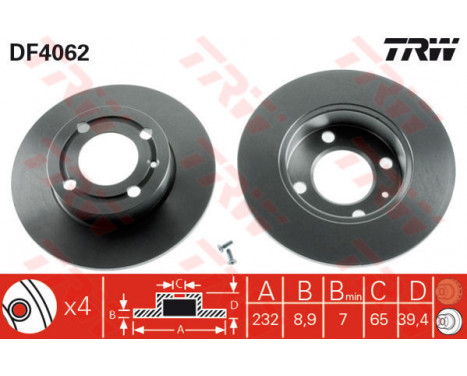 Brake Disc DF4062 TRW