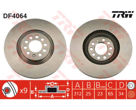 Brake Disc DF4064 TRW