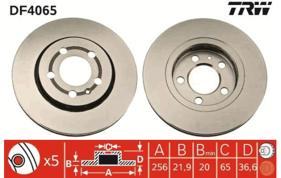Brake Disc DF4065 TRW, Image 2