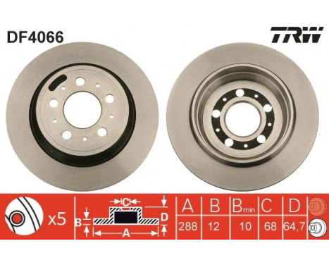 Brake Disc DF4066 TRW, Image 3