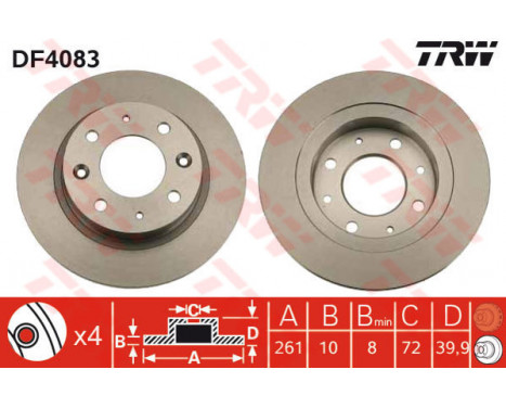 Brake Disc DF4083 TRW