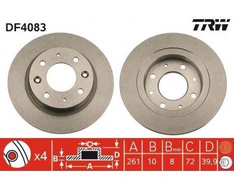 Brake Disc DF4083 TRW, Image 2