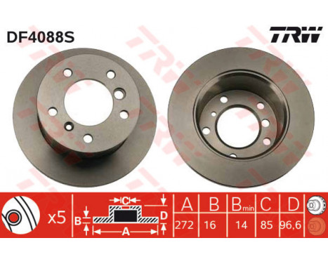 Brake Disc DF4088S TRW