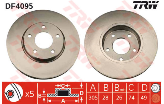 Brake Disc DF4095 TRW