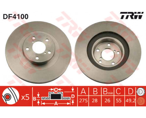 Brake Disc DF4100 TRW