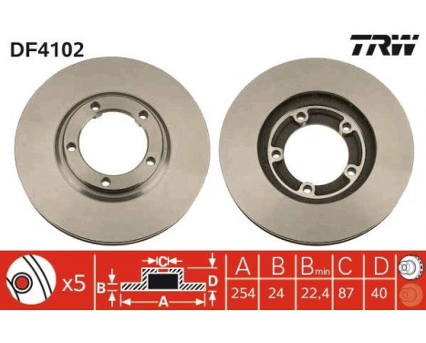 Brake Disc DF4102 TRW, Image 2