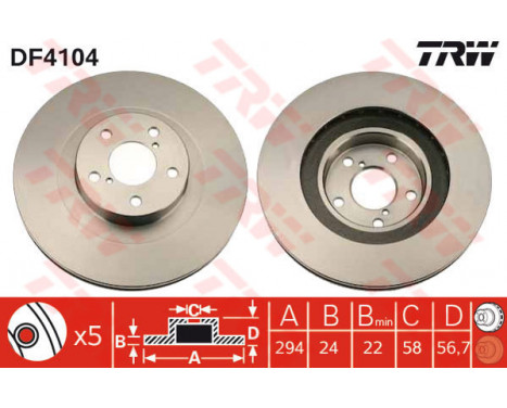 Brake Disc DF4104 TRW