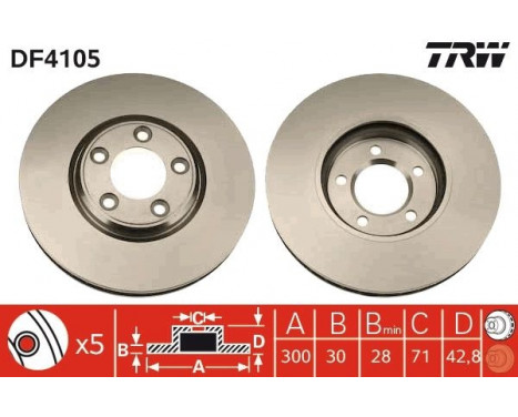 Brake Disc DF4105 TRW