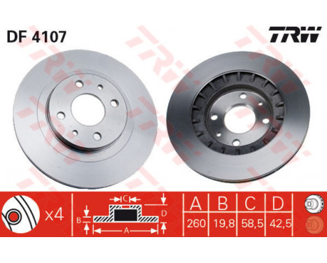 Brake Disc DF4107 TRW