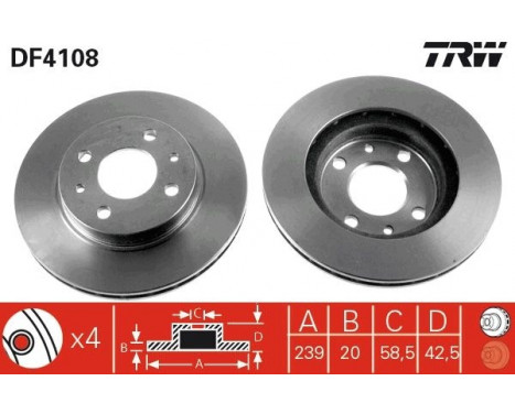 Brake Disc DF4108 TRW