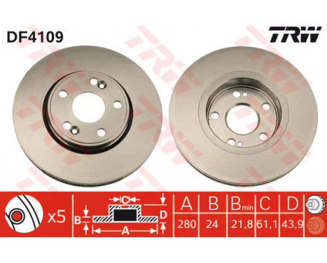Brake Disc DF4109 TRW
