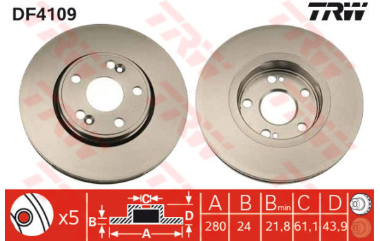 Brake Disc DF4109 TRW