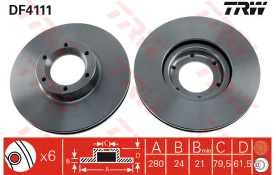 Brake Disc DF4111 TRW
