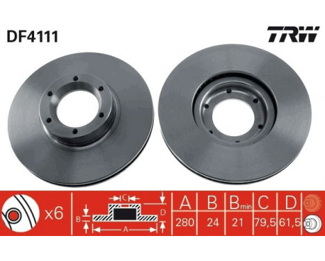 Brake Disc DF4111 TRW, Image 2