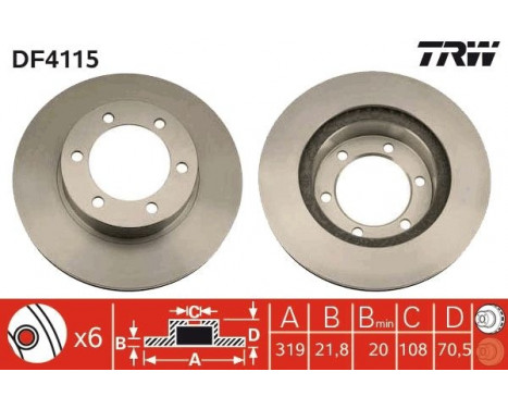 Brake Disc DF4115 TRW, Image 3