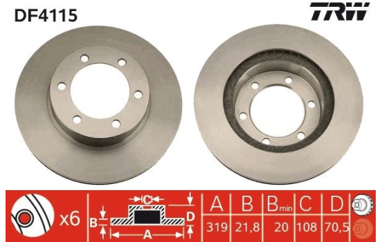 Brake Disc DF4115 TRW, Image 3