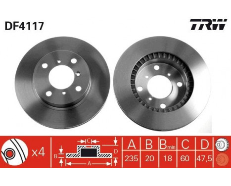 Brake Disc DF4117 TRW