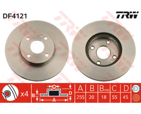 Brake Disc DF4121 TRW