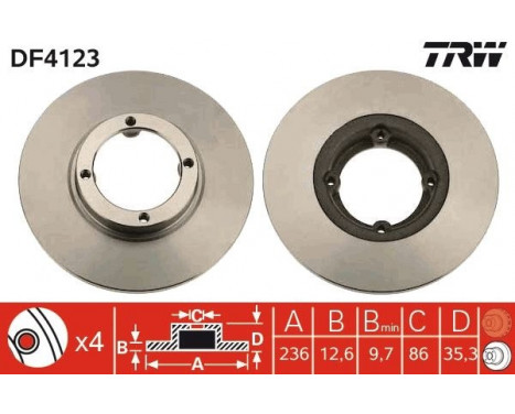 Brake Disc DF4123 TRW