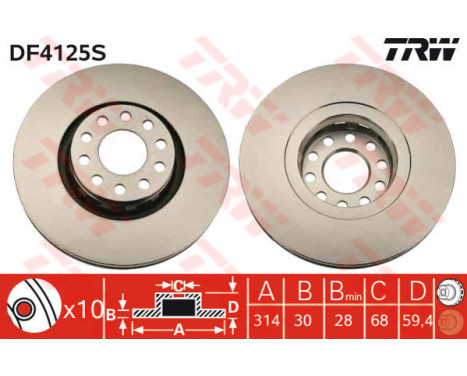 Brake Disc DF4125S TRW