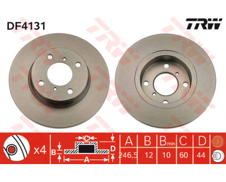 Brake Disc DF4131 TRW