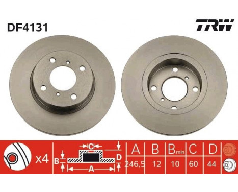 Brake Disc DF4131 TRW, Image 2