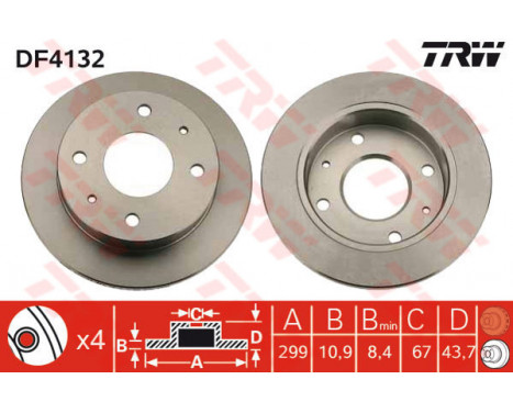 Brake Disc DF4132 TRW