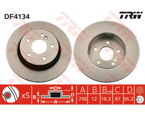 Brake Disc DF4134 TRW