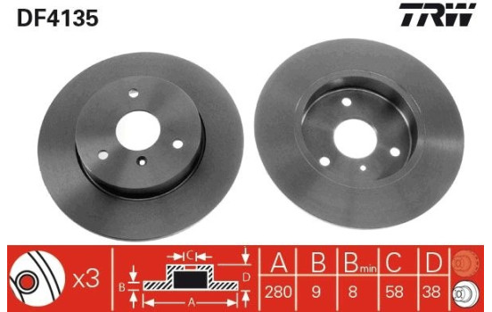 Brake Disc DF4135 TRW, Image 2