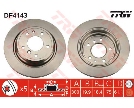 Brake Disc DF4143 TRW