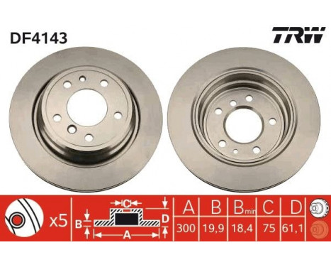 Brake Disc DF4143 TRW, Image 2