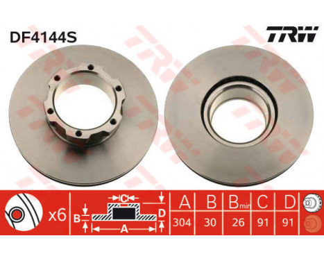 Brake Disc DF4144S TRW