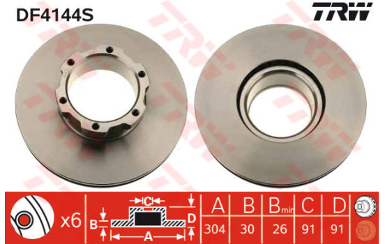 Brake Disc DF4144S TRW