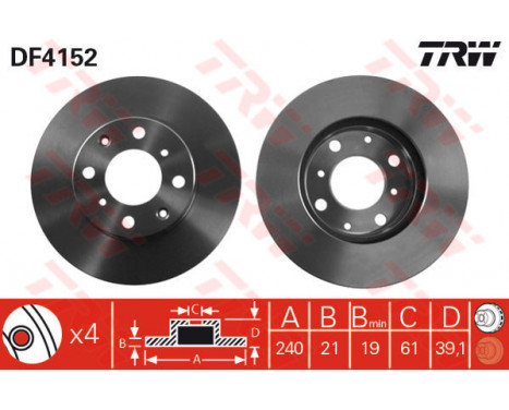 Brake Disc DF4152 TRW