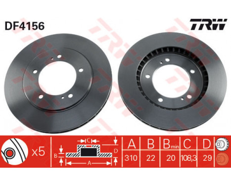 Brake Disc DF4156 TRW