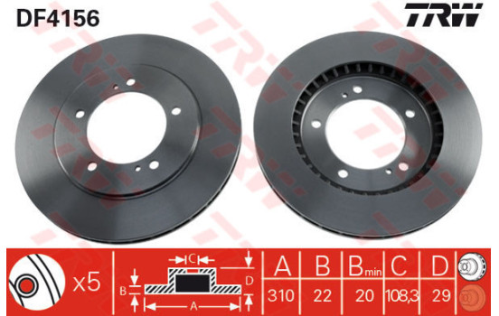 Brake Disc DF4156 TRW