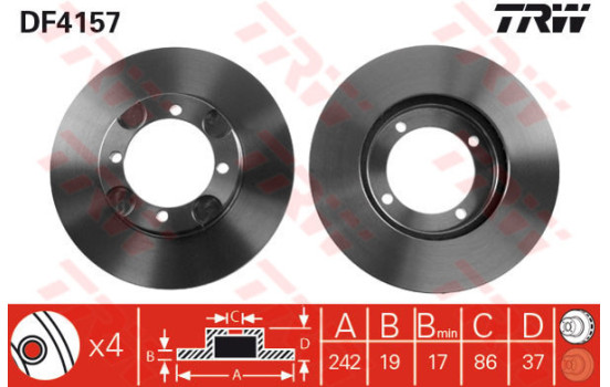 Brake Disc DF4157 TRW