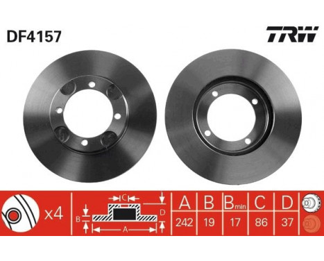 Brake Disc DF4157 TRW, Image 2