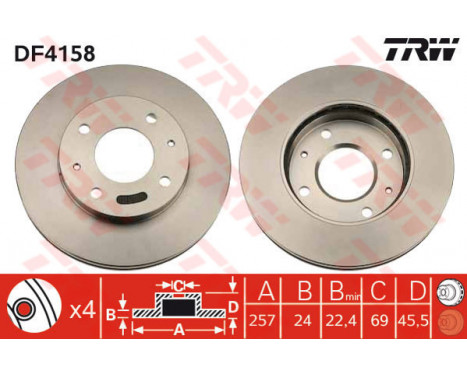 Brake Disc DF4158 TRW