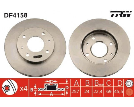 Brake Disc DF4158 TRW, Image 2