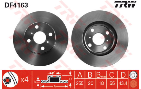 Brake Disc DF4163 TRW