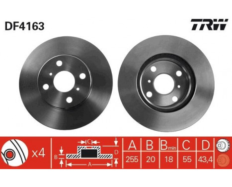 Brake Disc DF4163 TRW, Image 2