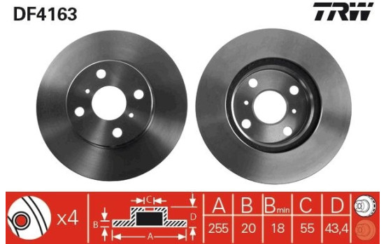 Brake Disc DF4163 TRW, Image 2