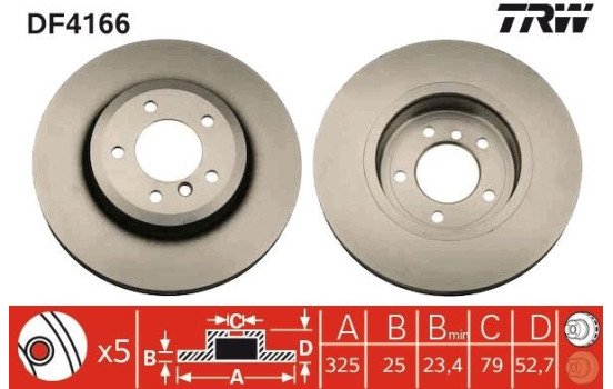 Brake Disc DF4166 TRW, Image 3