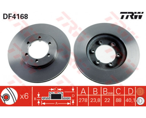 Brake Disc DF4168 TRW