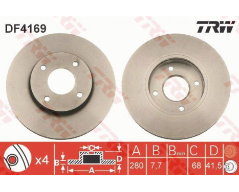 Brake Disc DF4169 TRW