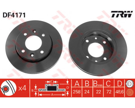 Brake Disc DF4171 TRW