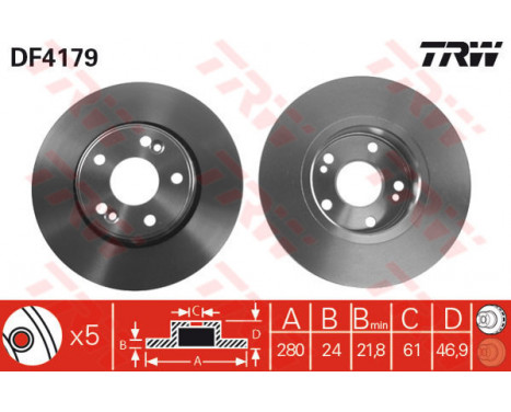 Brake Disc DF4179 TRW