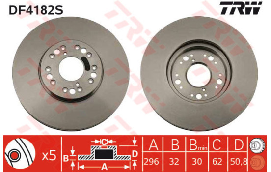 Brake Disc DF4182S TRW
