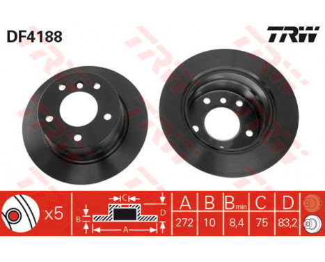Brake Disc DF4188 TRW
